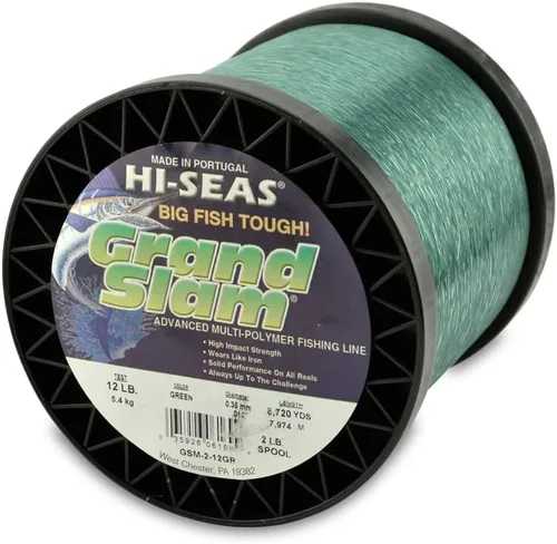 Vista 43 de HI-SEAS Grand Slam - Sedal de pesca de monofilamento, fuerte y resistente a la abrasión, en agua dulce y salada transparente, rosa, verde, azul