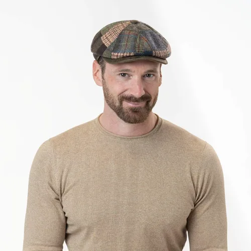 Vista 2 de Lipodo City Bic Patchwork - Gorra plana para hombre, fabricada en Italia