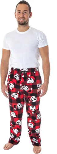 Vista 2 de Disney Mickey Mouse - Pantalones de pijama de felpa para hombre, Rojo