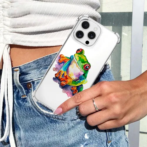 Vista 7 de Cottagecore - Funda de rana para iPhone 7/8/SE 2020, pintura de acuarela, TPU suave, flexible, cuerpo completo, bolsa de aire, a prueba de golpes