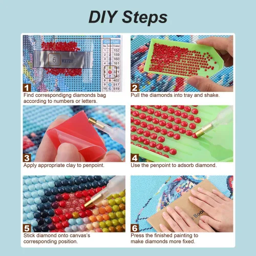 Vista 6 de Acudotr Kits de pintura de diamantes para adultos, kits de arte de diamantes 5D para principiantes, kits de pintura de diamantes de taladro completo