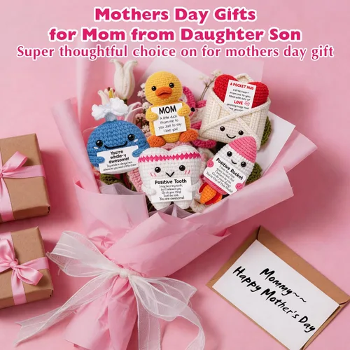 Vista 8 de Regalo de dientes de ganchillo para el día del padre de parte de hija, hijo, esposa, regalo de jubilación positivo para enfermeras, adultos