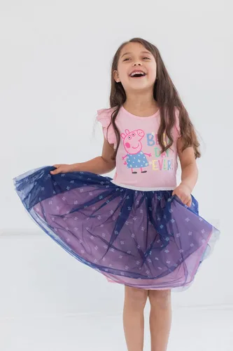 Vista 2 de Peppa Pig Vestido de manga corta para niñas de niños pequeños a niños pequeños