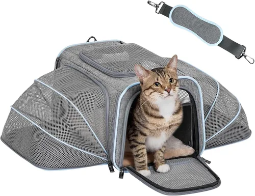 Vista 12 de Petsfit Transportador Expandible para Conejos Transportadores de Conejitos, Transportador de Mascotas de 16 Pulgadas Aprobado por Aerolíneas con 2