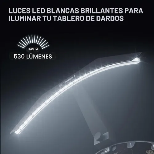 Vista 3 de Target Darts Tablero de Dardos LED - Iluminación de Tablero de Dardos Brillante Cable Extra Largo de 3m Se Ajusta de Forma Segura a Todos