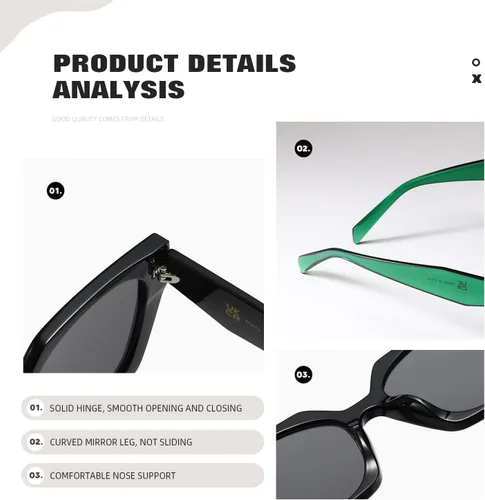 Vista 5 de Gafas de sol retro para mujer y hombre, cuadradas, modernas, modernas, modernas, con protección UV, parasol