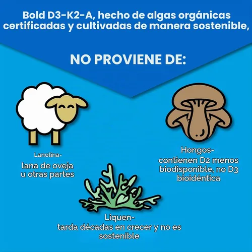 Vista 5 de D3 K2 A gotas de vitamina líquida, vegano, apoyo óseo e inmunológico, 60