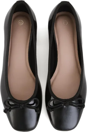 Vista 4 de SHOBOO Zapatos de vestir cómodos con tacón bajo y grueso, punta redonda, para mujer