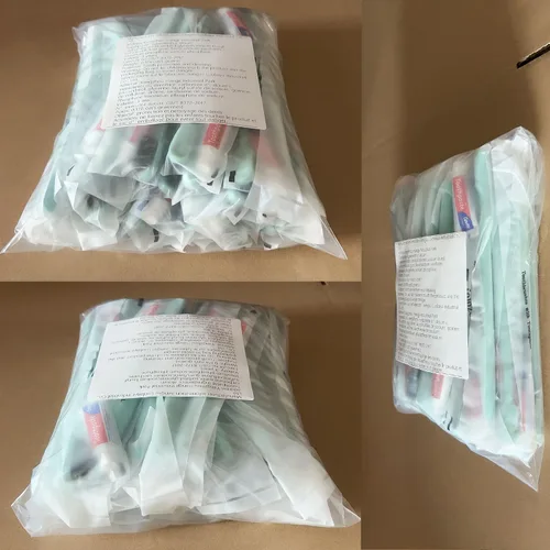 Vista 9 de Cepillos de dientes desechables con pasta de dientes, paquete de 30 cepillos de dientes de viaje desechables verdes envueltos individualmente kit al