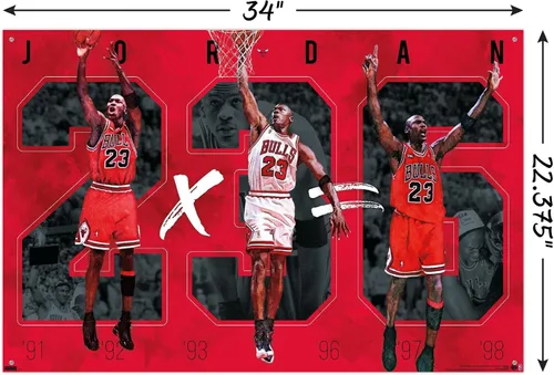 Vista 3 de Michael Jordan - Póster de seis paredes con pasadores