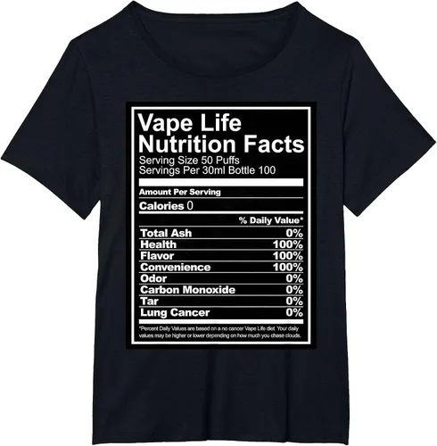 Vista 7 de Información nutricional de Vape Life - Camiseta Vaping - Camiseta Vaper Tee