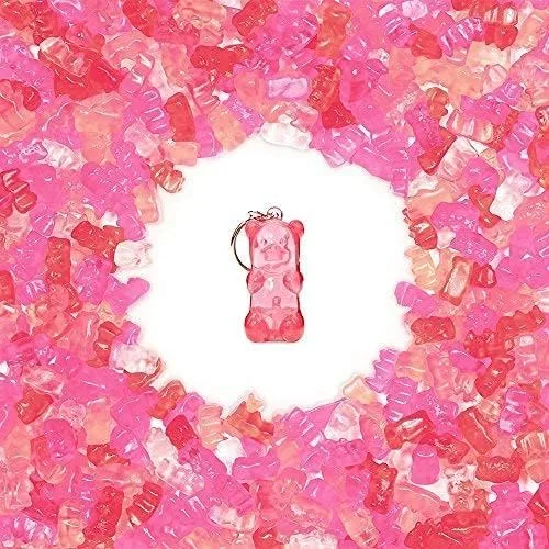 Vista 5 de Gummygoods Llavero de oso de goma de tamaño mordido, luz nocturna para niños, luz LED, batería incluida