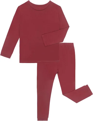 Vista 29 de GUISBY Conjunto de pijama de rayón de bambú para niños y niñas, ajuste cómodo, para uso diario, conjunto de pijama de 2 piezas