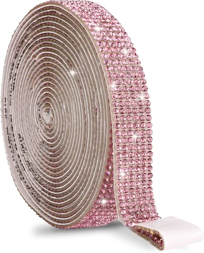 Vista 28 de Cinta de cristal autoadhesiva, calcomanías de diamantes de imitación para envoltura de regalos, manualidades, proyectos de decoración, bodas Negro