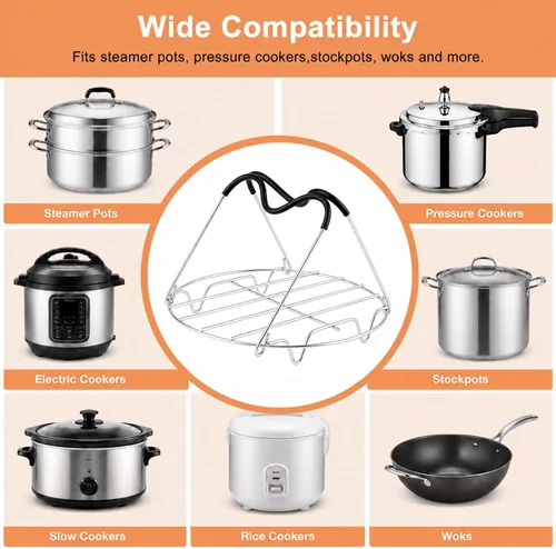 Vista 6 de Steamer Rack Trivet Compatible for 6 & 8 Qt Cooling Rack Trivet Accessory