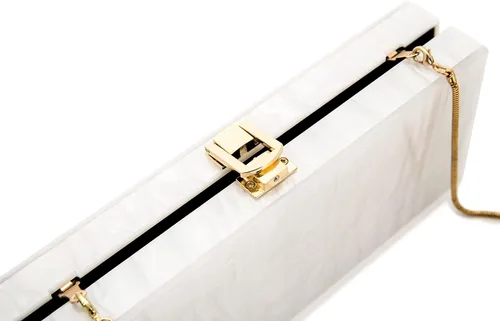 Vista 4 de Bolso de mano de acrílico para mujer, bolso de mano de acrílico de perlas largas para cenas, fiestas, bodas, iPhone