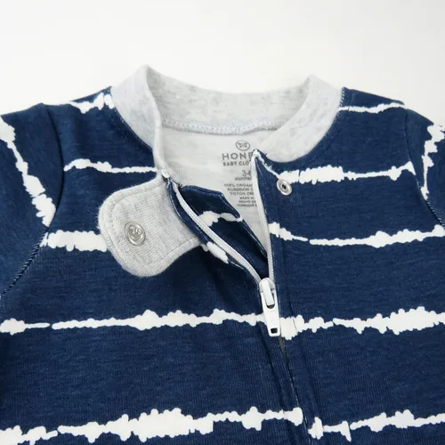 Vista 2 de HonestBaby Baby Boys' 2-Pack Organic Cotton Footed Pajama Sleep & Play
