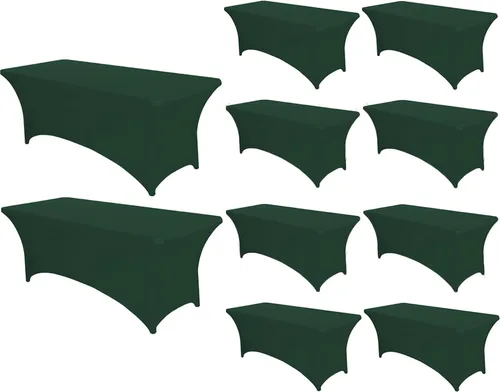 Vista 26 de PTC21B - Juego de 6 manteles elásticos de 6 pies, color negro, rectangular, ajustable, lavable, de elastano, para fiestas, bodas, cócteles