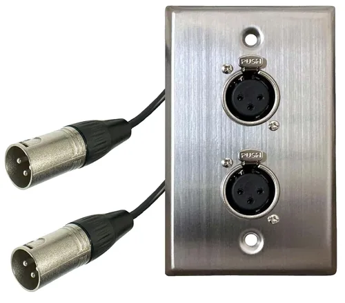 Vista 10 de DIYTECH - Placa de pared XLR de acero inoxidable de 1 puerto, hembra a