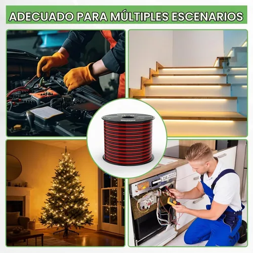 Vista 7 de Askcable Cable de alambre de 12 calibre, cable de alambre eléctrico de 12 AWG, 2 conductores de alambre rojo y negro, cable de extensión flexible