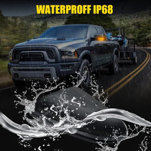 Vista 6 de Luces LED de Marcador para Espejo Lateral compatibles con Dodge Ram 1500 2500 2010-2018 Classic 2019-2021, Luces de Espejo Lateral Ram 1500