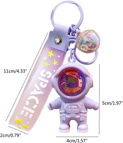 Vista 8 de KHIOPNT Cute Astronaut Keychains Space Key Chain with Sunset Light, Cool Outspace Keychains Pendant Car Keychains Wallet Gift