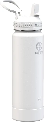 Vista 9 de Takeya Actives - Botella de agua con tapa con popote, duradera y de fácil cuidado, con aislamiento de acero inoxidable, tapa sin BPA con asa