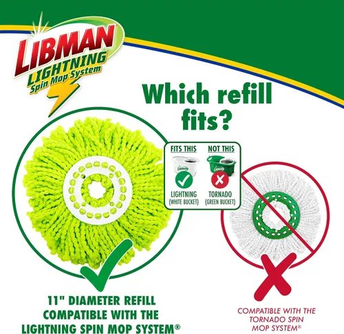 Vista 9 de Libman Lightning Spin Mop System Plus 1 cabezal de repuesto Trapeador y balde con juego de escurridor Trapeador de piso Trapeador giratorio