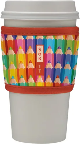Vista 46 de Sok It HotSok Coffee & Tea - Funda de neopreno con aislamiento reutilizable (floral abstracto)