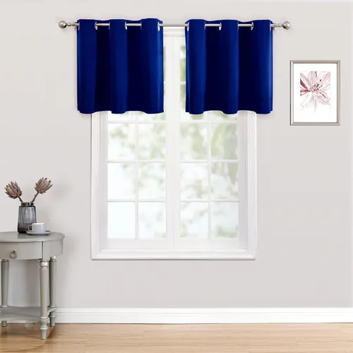 Vista 11 de ChrisDowa - Cortinas cortas para ventana de 40 pulgadas para dormitorio - Cortinas cortas con ojales y aislamiento térmico para oscurecer