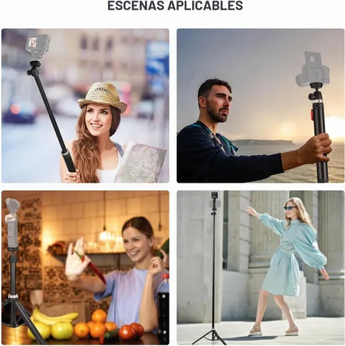 Vista 9 de NEEWER Trípode para teléfono celular y cámara con control remoto y soporte para teléfono compatible con iPhone GoPro Canon Sony DSLR, trípode de 160