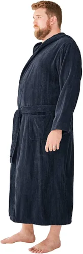 Vista 4 de KingSize Bata larga con capucha de terciopelo de rizo grande y alta para hombre