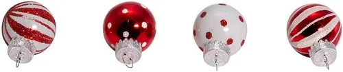 Vista 4 de Kurt Adler GG0294 - Juego de adornos de 1 pulgada, color rojo y blanco