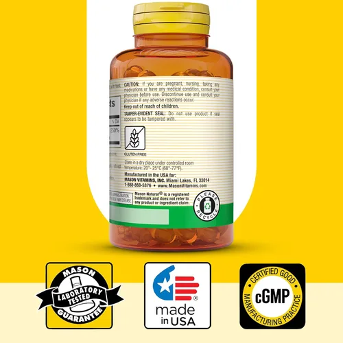 Vista 6 de MASON NATURAL Vitamina D3 2,000 UI Ultra Fuerza, Apoya la Densidad Ósea, la Fuerza y la Salud Inmune, 60 cápsulas blandas, paquete de 3