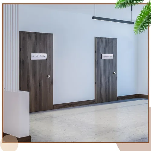 Vista 5 de Therwen 1 soporte de aluminio para placa de identificación para puerta de Negro