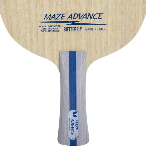 Vista 4 de Butterfly Maze Advance - Cuchilla de tenis de mesa, hoja de madera de 5 capas, hoja de tenis de mesa profesional, disponible en estilo de mango