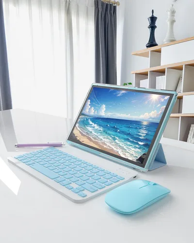 Vista 5 de Tablet 2 en 1 con estuche de teclado, ratón y stylus, tablet de 10 pulgadas Android 14 Tablets PC, 6GB RAM+32GB ROM compatible con 1TB expandible