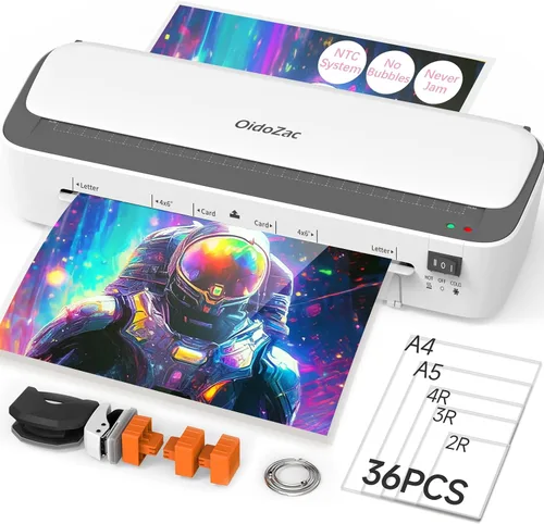 Vista 10 de Máquina Laminadora OidoZac, Tecnología Antiatasco de 11 en 1 con 36 Hojas Laminadoras, Laminadora Térmica de 9 Pulgadas A4, Máquina Laminadora A4