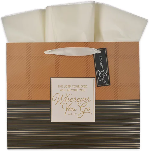 Vista 47 de Christian Art Gifts Bolsa de regalo grande de las Escrituras de Paisaje con tarjeta de felicitación y juego de papel de seda para niños: cada
