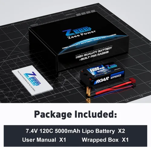 Vista 6 de Zeee 2S Shorty Lipo Batería 5000mAh 7.4V 120C con 0.197 in Bullet a T Plug