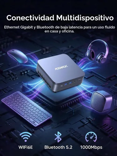 Vista 5 de ACEMAGIC M5 Mini PC Intel Core i7-14650HX 16GB DDR4 1TB HX Procesador Class