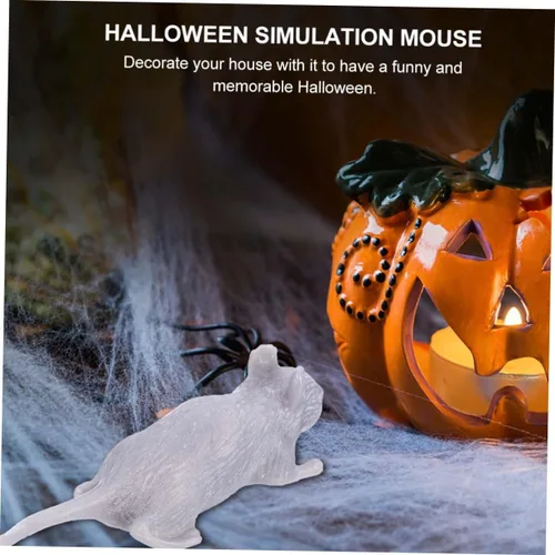 Vista 3 de BESPORTBLE 10pcs Halloween Plastic Fake Mouse Prank Realistic Simulation Mice Gray Tricky for Spooky Party Decorations and