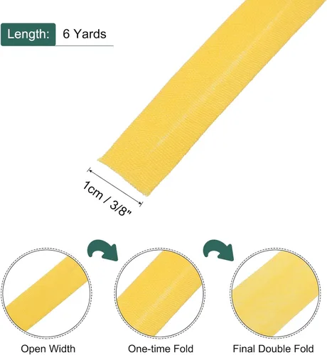 Vista 322 de MECCANIXITY Cinta al bies de doble pliegue de 1/2 pulgada de poliéster continuo a granel para costura, costura, dobladillo, encuadernación y Beige