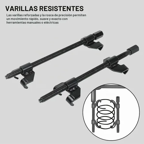 Vista 2 de Fekuar Herramienta de compresor de resorte helicoidal de 15 pulgadas y 14.961 in, herramienta de instalación de removedor de compresión