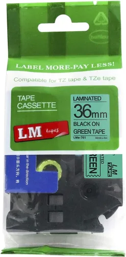 Vista 30 de 2/Pack LMe561 Premium 1.5" Black Print on Blue Label Tape, Compatible with Brother TZe-561 P-Touch Tape 36mm Laminated Replacement Label Tape.