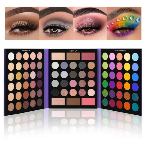 Vista 10 de UCANBE Paleta de sombra de ojos desnudos de 60 colores, paleta de maquillaje de desnudos neutros cálidos, brillo mate natural, sombras de ojos