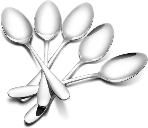 Vista 7 de Aebeky Cuchara de cena de acero inoxidable de 12 piezas, cucharadas grandes, 8 pulgadas (12 piezas)
