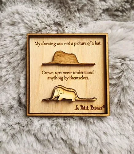 Vista 2 de The Little Prince Wood Engraved Magnet - n.2 Boa - multi-layered