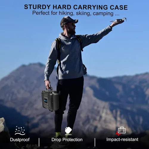 Vista 9 de Lekufee - Carcasa rígida compacta y portátil, resistente al agua, compatible con accesorios para Dron DJI Mini 2 y Mavic Mini 2.