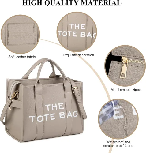 Vista 5 de JQAliMOVV The Tote Bags para mujer Bolso grande de cuero de moda, bolso de mano de viaje de moda, bolso cruzado de hombro con asa superior